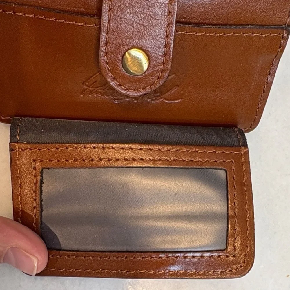 Patricia Nash Cassis ID Wallet Heritage Tan Leather Card Case Wallet